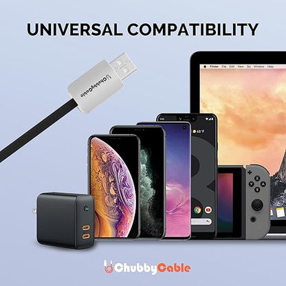 chubbycable Curly Chubby - Retractable Fast Charging Cable 240W Coiled Charger Cord for Car Durable USB-C Cable for Phones, Tablets and More, Pink, USB-A to Type-C, 1.3FT-2.3FT
