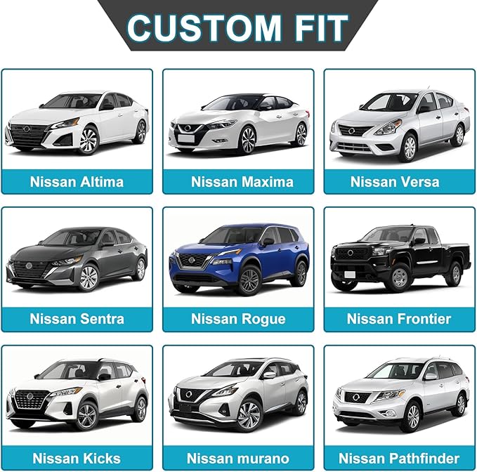 GIANT PANDA Front Seat Cover for Nissan, 3D Air Mesh Car Seat Covers Custom Fit Nissan Rogue Altima Sentra Versa Kicks Frontier Murano Pathfinder Maxima (Grey+Black) 2-Pack