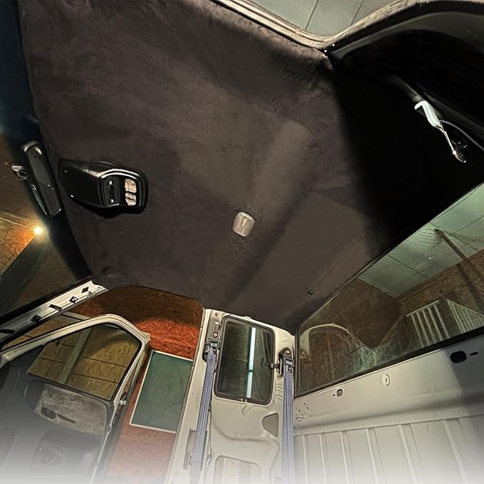 Suede Headliner Fabric with Foam Backing - Black Suede Headliner wrap Interior Material for Car/Truck/SUV/RV Roof, Home Repair/DIY Headliner Material Automotive Headliner Fabric (Black, 96"×60“)