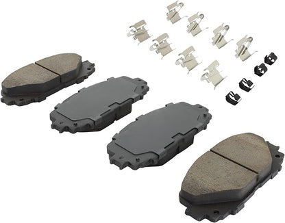 Premium Semi-Metallic Front Brake Pads (1001-1628M) Compatible with Toyota Yaris 2012-2018