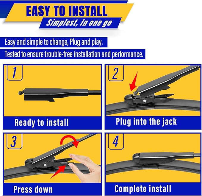 3 wipers Replacement for Ford explorer 2023-2011,Windshield Wiper Blades Original Equipment Replacement - 26"/22"/11" (Set of 3) Pinch Tab