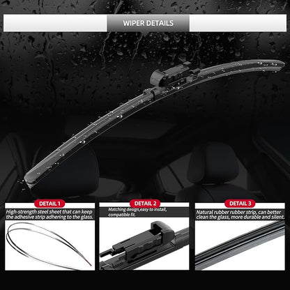 Front Windshield Wipers, 2-Piece Set for BMW 4 Series 430i M440I 2021 2022 2023 2024 2025 Automotive Replacement Front Wiper Blades for Car Window