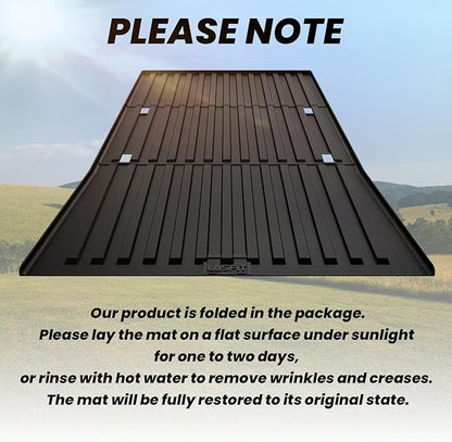 LASFIT Truck Bed Mat for Tesla Cybertruck 2024 2025 2023 6FT Bed Liner Car Accessories, Custom Fit TPE All Weather Pickup Cargo Liner Frunk Rear Sub Trunk Mat Set 3PCS