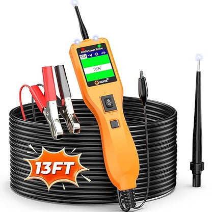 KZYEE KM05 Power Circuit Probe Tester – 12V/24V Automotive Electrical Tester for AC/DC Voltage, Continuity, Resistance, Diode, Relay Test, Component Activation & Shorts Detection, Current Probe Kit
