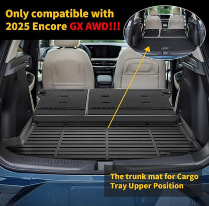 GINOWY-Floor Mats & Cargo Liner for Buick Encore GX AWD 2020-2024 2025 TPE All Weather Encore GX Car Floor Mats Non-Slip Trunk Mat Floor Liners Accessories Black