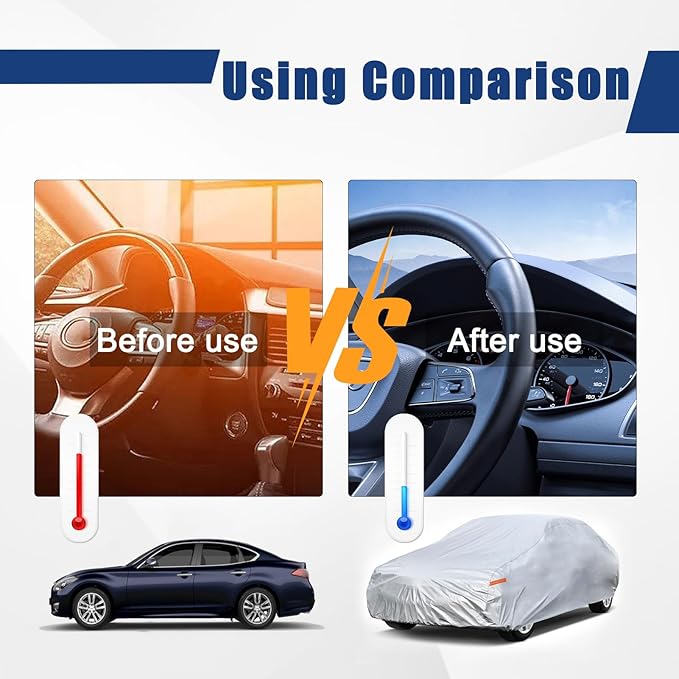 Kayme 6 Layers Car Cover Custom Fit for Nissan 350Z/370Z（2009-2025） Waterproof All Weather for Automobiles, Outdoor Full Cover Rain Sun UV Protection.Silver