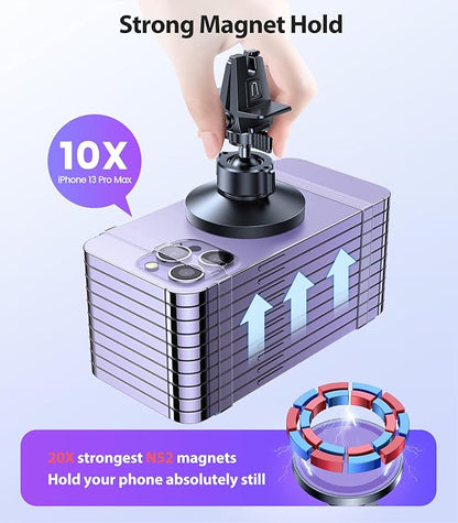 VICSEED for MagSafe Car Mount [Upgraded Strongest Magnet Power] Magnetic Phone Holder for Car Vent 360 Adjustable Magnetic Phone Mount for iPhone 16 Pro Max 15 14 13 12 Plus Mini, Purple