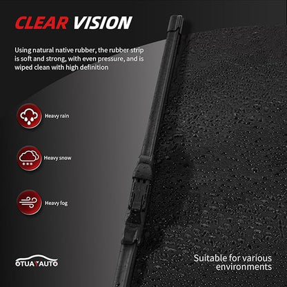 OTUAYAUTO Premium Windshield Wiper Blades - Replacement for Chevrolet Trax 2015-2023, Buick Encore 2013-2022 All-Weather Performance Front and Rear Wiper Blades Top Lock - 26"+14"+10" (Pack of 3)