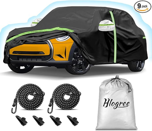 Car Cover for 2002-2025 Mini Cooper/Cooper S/Hardtop/Convertible 2-Door,Full Exterior Car Covers for Automobiles All Weather Waterproof Heavy Duty,Zipper/Cotton Rain UV Proof Custom fit【210T Taffeta】