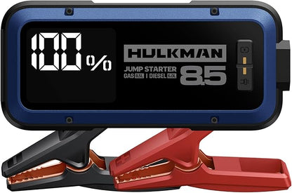 Hulkman Alpha85,Cobalt Blue, 2000A 74Wh Smart Jump Starter, 12V Portable Car Battery Booster with 3.3" Display, USB-C Power Pack,Includes 65W Wall Charger,Jumper Cables for up to 8.5L Gas/6.0L Diesel