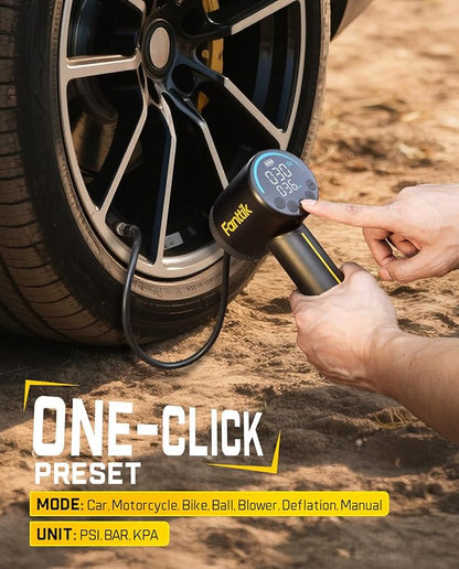 Fanttik X9 Classic Tire Inflator Portable Air Compressor with Light and Power Bank, 150PSI Cordless Air Pump for Car, Motorcycle, Bike, Ball, Air Mattress, Kayak, Swimming Ring