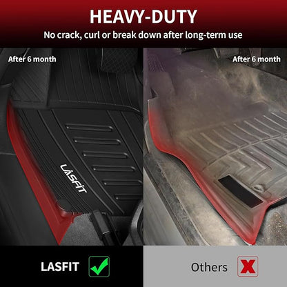 LASFIT Floor Mats Custom Fit for Audi Q5 SQ5 2018-2025(Include Q5/SQ5 Sportback 2021-2025), All-Weather Protection TPE 1st & 2nd Row Car Liners for Audi Accsessories, Odor-Less Easy to Clean, Black