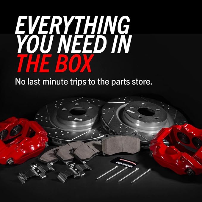 Power Stop KC3090 Z23 Evolution Sport Brake Kit with Powder Coated Calipers Brake Pads, Drilled and Slotted Rotors For 2007 2008 2009 2010 2011 2012 2013 2014 2015 2016 2017 Jeep Wrangler