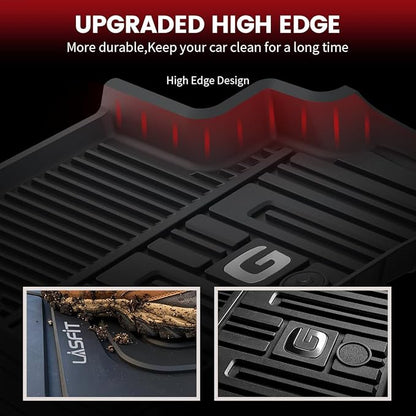 LASFIT Floor Mats & Trunk Mat for Mercedes Benz G Class 2026 2025 2024 2023 2022-2019 G550 / G580 / G63 AMG SUV, All Weather TPE Custom Fit Car Mats for G Class, 1st & 2nd Row Floor Liners & Cargo Mat