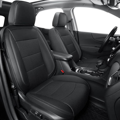 RISINGSTAR Terrain Seat Covers, fit for 2018-2024 GMC Terrain SUV with Rear Split Seats, Water Proof Faux Leather(Full Set, Black)