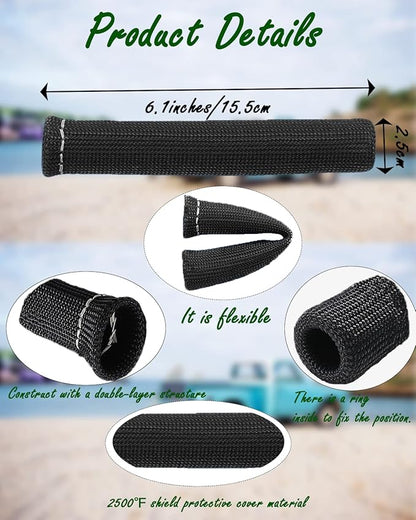Spark Plug Wire Boots Protector - 8 PCS 2500° Spark Plug Heat Sleeve, 6 Inches Spark Plug Wire Heat Shield Protection Cover Replacement for LS1 / LS2 SBC BBC 350 454 Car Truck, Black