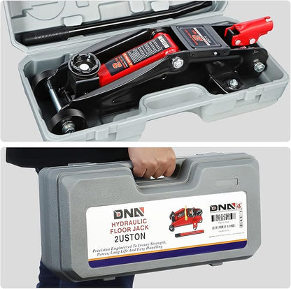 DNA MOTORING TOOLS-00234 Low Profile Hydraulic Trolley Service/Floor Jack, 2 Ton (4000 lbs) Capacity, Lifting Range 5.1"-13", Black
