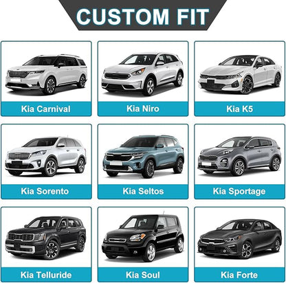 GIANT PANDA Fit Kia Sportage Forte Telluride Sorento Seltos Soul K5 NIRO Carnival Front Car Seat Cover, 3D Air Mesh Breathable Seat Protector, Black(2-Pack)
