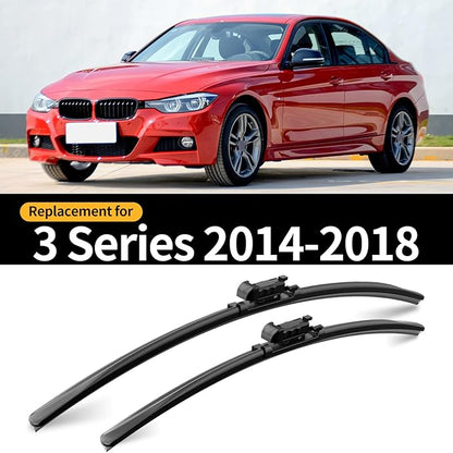 Front Rain Wiper Blades, 2-Piece Set for BMW 3 Series 320i 328i 328d 330i 330e 335i 340i 2014 2015 2016 2017 2018,Automotive Replacement Wiper Blades for Car Window
