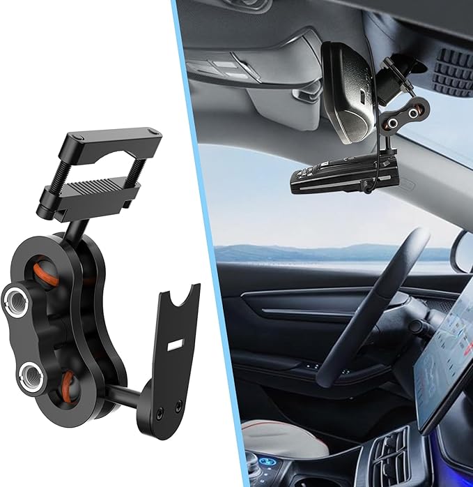 Radar Detector Rearview Mirror Rod Mounting Bracket and Radar Direct Power Cord Hardwired Ki tand Fuse Tap(for Escort Beltronics Vector Rocky Mountain Phantom-T Radar)