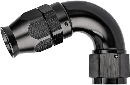 EVIL ENERGY 12AN 120 Degree PTFE One Piece Full Flow End Hose Fitting Aluminum Black