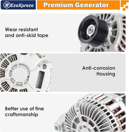 Ezexpreze Alternator fit 2007 2008 2009 2010 Nissan Altima, 2009 2010 for Nissan Maxima, 2009-2014 for Nissan Murano, 2011-2017 Nissan Quest OE Replacement 11341 11557