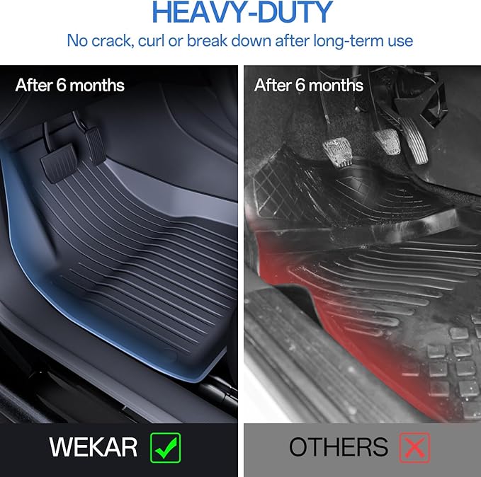 Floor Mats Fits for Tesla Model 3 2023-2018 - All Weather TPE Custom Fit Car Mats Floor Liners, Custom Fit, 3-Piece