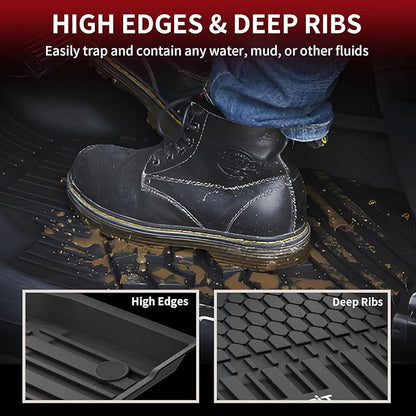 LASFIT Floor Mats for Toyota Sienna 7 Seats 2021-2025 (Only for 7 Seat & Not Fit 2025 Platinum Edition) All Weather TPE Custom Fit Floor Liner for Toyota 7 Passenger Front and Rear Car Mat, Black