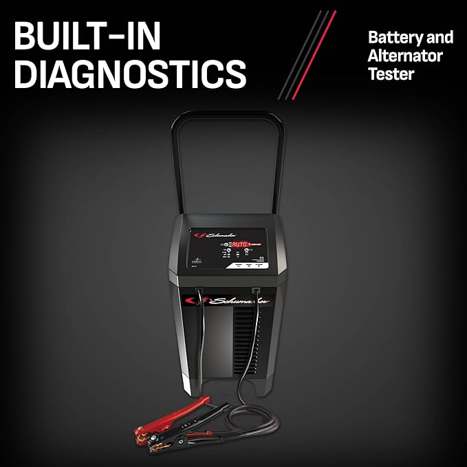 Schumacher Electric Wheeled Battery Charger and Engine Starter, SC1353, 6-in-1, Fully Automatic, with Diagnostics, 200 Cranking Amps, 40 Amp Boost Mode, 6V, 12V, for Car, Truck, and Marine Batteries