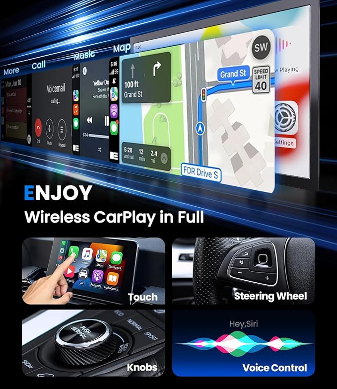 Teeran Wireless CarPlay Adapter 2025 Upgrade Wired CarPlay to Wireless, Mini USB Design for Cars with Built-in Wired Apple CarPlay Plug and Play Easy Use Fast Stable Connection Car Play for iPhone