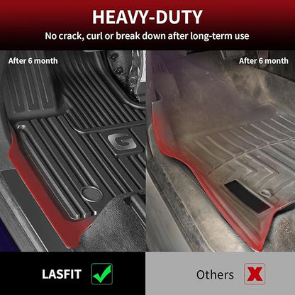 LASFIT Floor Mats for Mercedes Benz G Class 2026 2025 2024 2023 2022-2019 G550 / G580 / G63 AMG, All Weather TPE Custom Fit Car Mats for Benz G Class Floor Liners 2019-2026, 1st & 2nd Row Set, Black