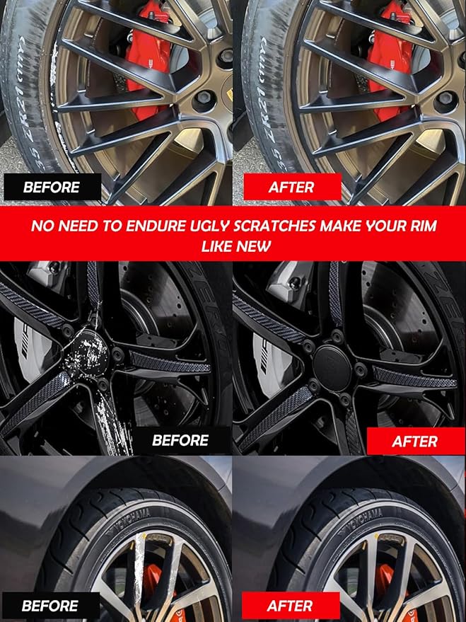 Black Rim Touch Up Paint. Wheel Scratch Repair Pen. Car Rim Paint Pen Quick And Easy Fix Rim Scratches,Rim Paint For Car Wheel Repair (2, Matte Black+Varnish)