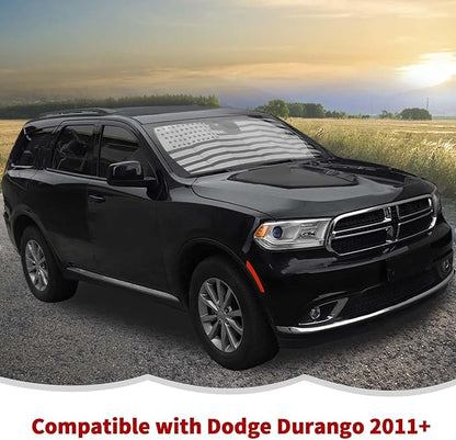RT-TCZ Windshield Sunshade Sun Shade Heat Shield Window Sun Visor Mat for Dodge Durango 2011-2024,US Flag