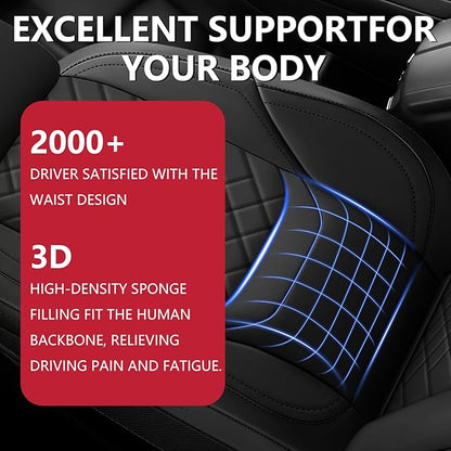 BABYBLU Chevy Chevrolet Silverado GMC Sierra Car Seat Covers Fit 2007-2023 2024 2025 1500/2500HD/3500HD (Black, Full Set)
