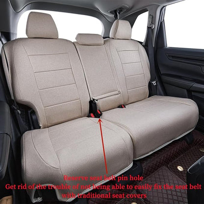 coverdream CRV Seat Covers Custom Fit for 2017 2018 2019 2020 2021 2022 Honda CRV LX, EX, SE, EX-L,Touring,Hybrid,Full Coverage Polyester Car Seat Protector(Full Set,Beige)