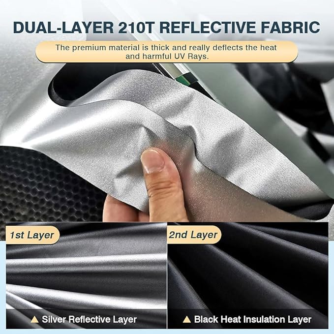 Cartist Windshield Sun Shade Fit for Dodge RAM 1500 2019-2024 CrewCab, MegaCab, 2Dr RegularCab, 4Dr QuadCab Foldable Car Front Window Sunshade Accessories Sun Visor