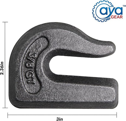 Weld-on Grab Chain Hook 3/8-in Heavy Duty Tow Hook G70 Forged Steel Tractor Hook Weldable for Car, Truck,SUV, RV,UTV,Tractors (6Pcs)