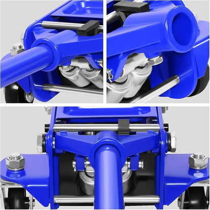 DNA MOTORING Low Profile Hydraulic Trolley Service/Floor Jack, 4 Ton (8000 lbs) Capacity, Lifting Range 4.5"-20",Blue,TOOLS-00308