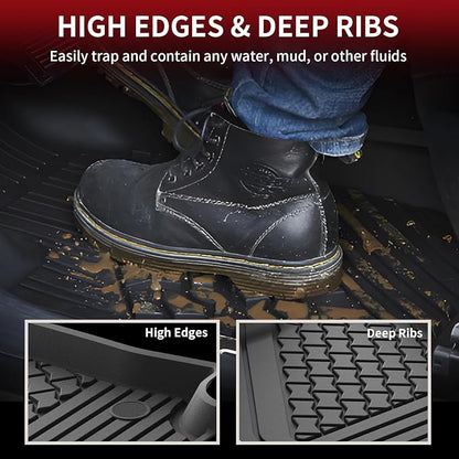 LASFIT Floor Mats Fit for Lexus 2025 2024 2023 2022 NX/NX250/NX350 (Not for Hybrid), All Weather Car Mats for Lexus NX 250/NX 350/NX 350 F Sport TPE Heavy Duty Floor Liners,Front & Rear Rows,Black