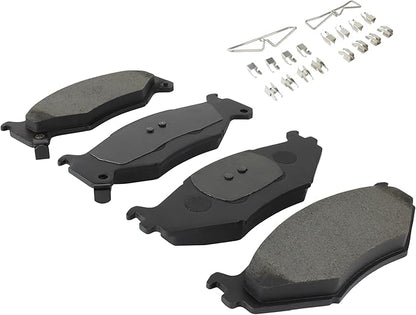 Premium Semi-Metallic Front Brake Pads (1001-0522M) Compatible with 1990-1995 Chrysler/Dodge/Plymouth (Acclaim/Caravan/Daytona/Grand Caravan/Grand Voyager/LeBaron/Spirit/Town & Country)