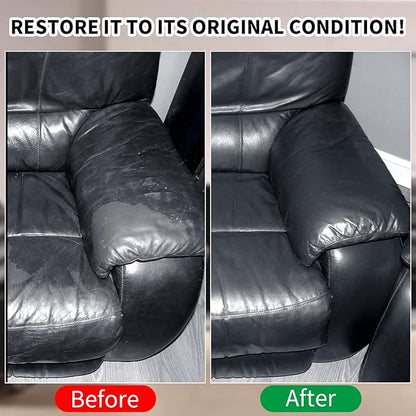8.5oz Leather Recoloring Balm with 100ml Mink Oil,Black Leather Repair kit for Furniture and Car Interior,Leather Couch Scratch Repair,Leather Dye Paint,Mink Oil for Leather