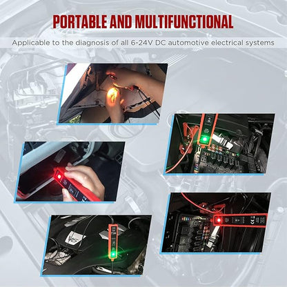 CMTOOL Power Circuit Probe Tester 6V-24V DC Test Light, Automotive Circuit Tester Car Short Finder, Component Activation, Polarity Identify, Overload Protection