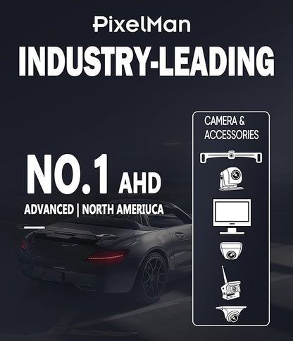 PixelMan Backup Camera,XS-2 1080P AHD Innovative One-Piece License Plate Back Up Camera Ultra Clear Night Vision 170° Wide Angle Vehicle Rear View Reverse Camera,All-Weather Durable Metal Housing