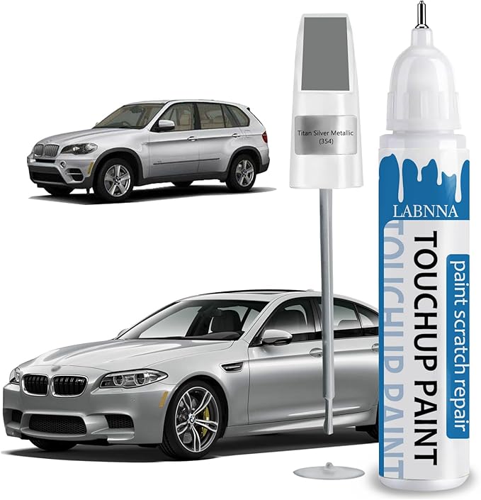 Titan Silver (354) Touch Up Paint for BMW-Exact Match 2 in 1 touchup Paint Pen for Chips and Nicks Repair Car Paint Scratch Repair Kit