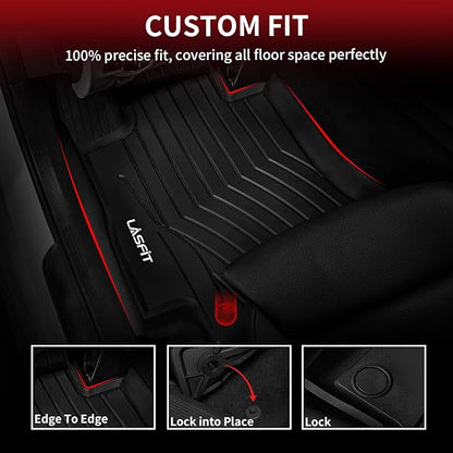 LASFIT Floor Mats for Mercedes Benz E Class 2017-2023 Fit Sedan & Wagon Only, E300 / E350 / E400 / E43 AMG / E450 / E53 AMG / E550 / E63 AMG S, All Weather TPE Floor Liners for E Class, 1st & 2nd Row