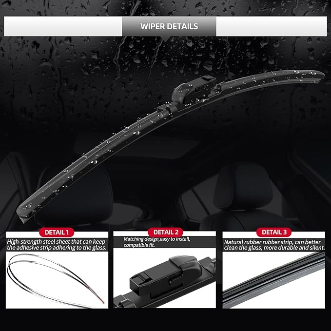 2 Pcs Front Windshield Wiper Blades, Replacement for BMW X4 2019 2020 2021 2022 2023 2024 2025 Car Window Wiper Blades