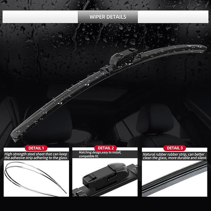 2 Pcs Front Windshield Wiper Blades, Replacement for BMW X4 2019 2020 2021 2022 2023 2024 2025 Car Window Wiper Blades