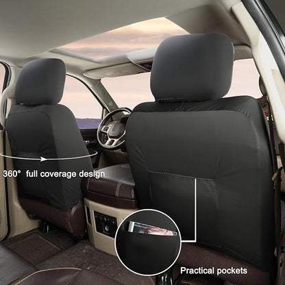 GIANT PANDA 2-Pack Front 3D Air Mesh Car Seat Covers Custom Fit Dodge Ram 1500 2500 3500 Trucks Seat Protectors with Composite Sponge Inside Breathable Automotive Interior Covers(Grey/Gray)