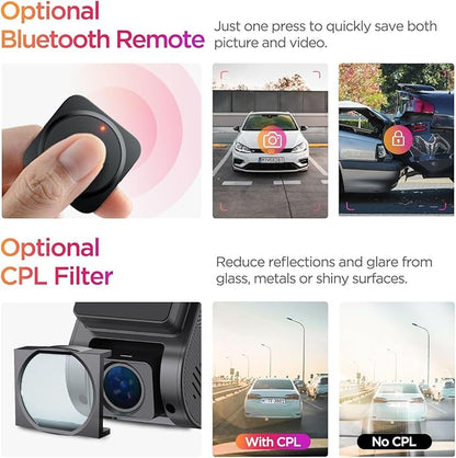 VIOFO Dash Cam A119 Mini 2, STARVIS 2 Sensor, 2K 60fps/HDR 30fps Voice Control Car Dash Camera with 5GHz Wi-Fi GPS, Night Vision 2.0, 24H Parking Mode, Supercapacitor, Support 512GB Max
