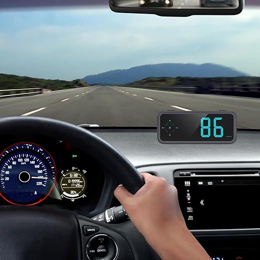 GPS Digital Speedometer for Car MPH, Universal HUD Speed Meter with LED Large Font, Plug Play for Car Truck Motor SUV Golf Cart All Vehicles (Digital Speedometer with Bracket)